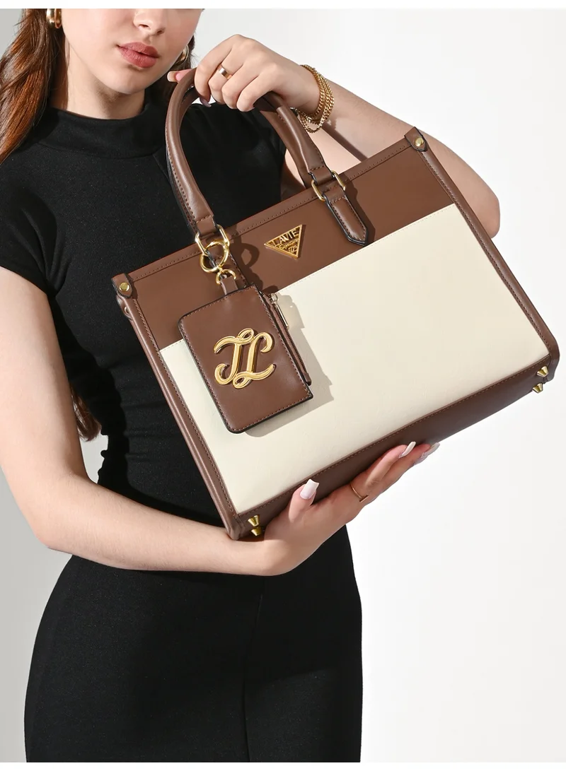 لافي حقيبة يد نسائية بتصميم إيثاكا بألوان متداخلة أوف وايت