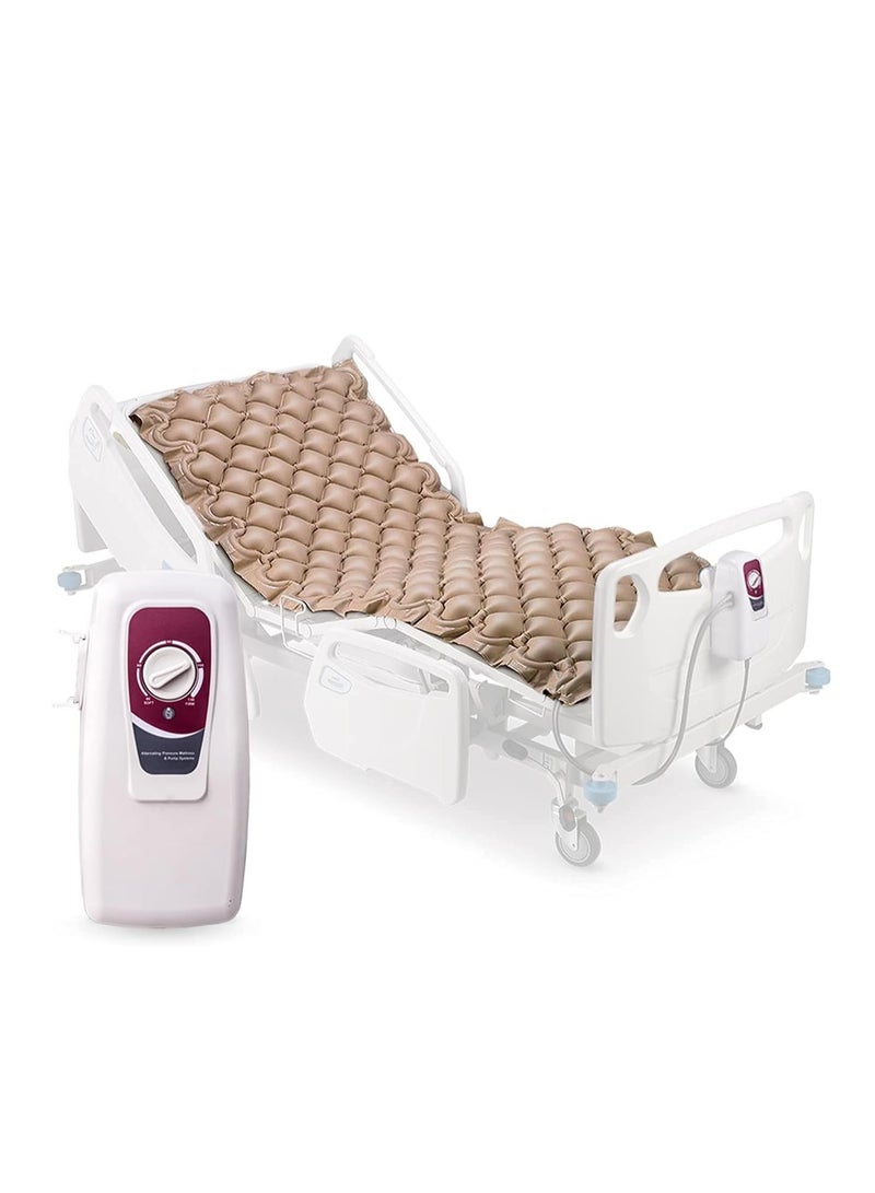 مرتبة هوائية من ICONE ذات وسادة ضغط متناوبة مع مضخة ضغط صامتة، لمنع تقرحات الفراش وعلاج المرضى الذين يعانون من الضغط والألم والقرحة، مناسبة للأسرة التقليدية في المنازل أو المستشفيات، أبيض - Image 1