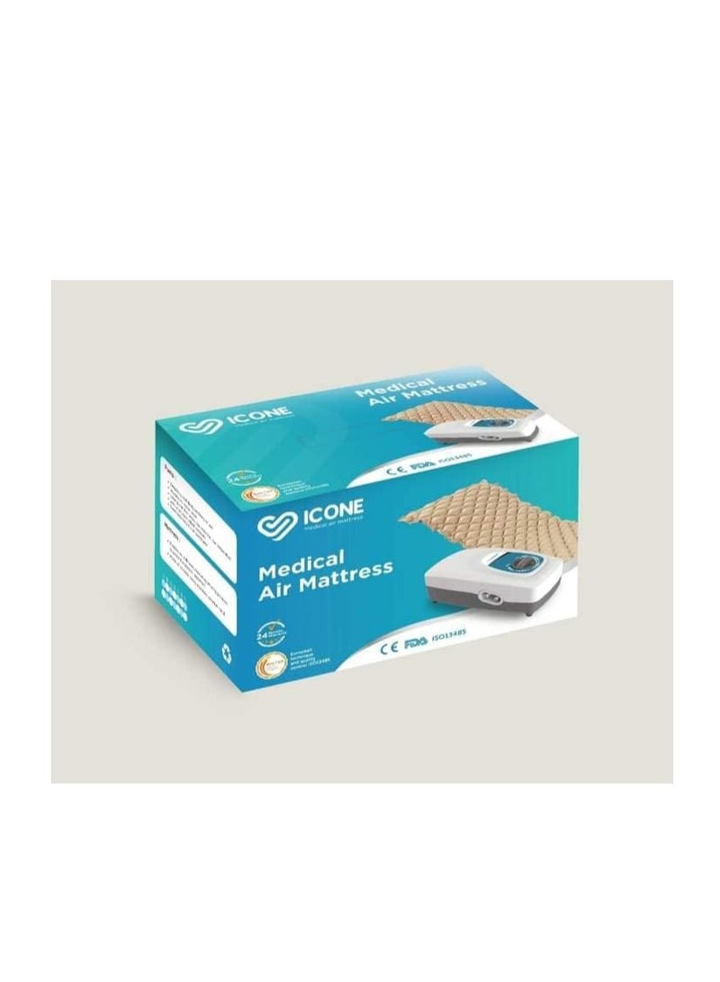 مرتبة هوائية من ICONE ذات وسادة ضغط متناوبة مع مضخة ضغط صامتة، لمنع تقرحات الفراش وعلاج المرضى الذين يعانون من الضغط والألم والقرحة، مناسبة للأسرة التقليدية في المنازل أو المستشفيات، أبيض - Image 2