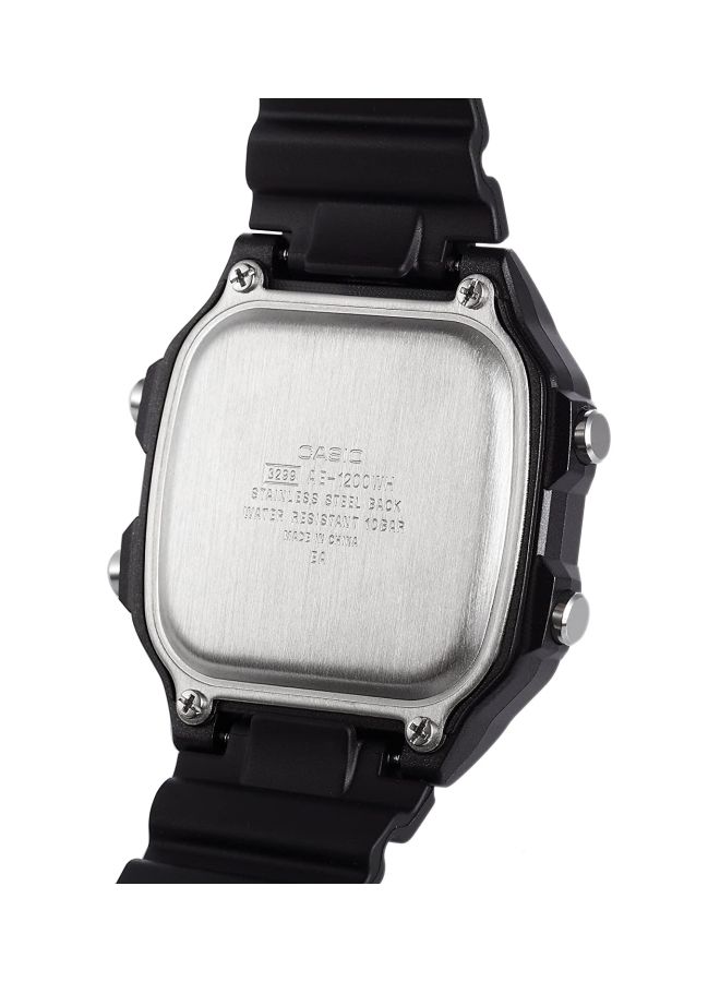 كاسيو ساعة يد رقمية بسوار من الراتينج طراز AE-1200WH-1AVDF - 42 مم - أسود رجال - Image 4