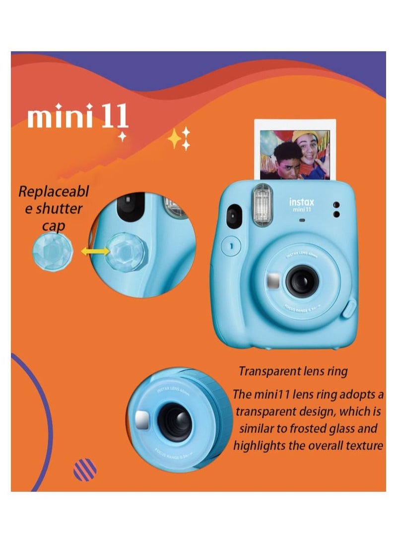 Instax Instax Mini 11 Instant Film Camera With Pack Of 20 Film Blue Efficient Camera Polaroid Camera  - Image 2