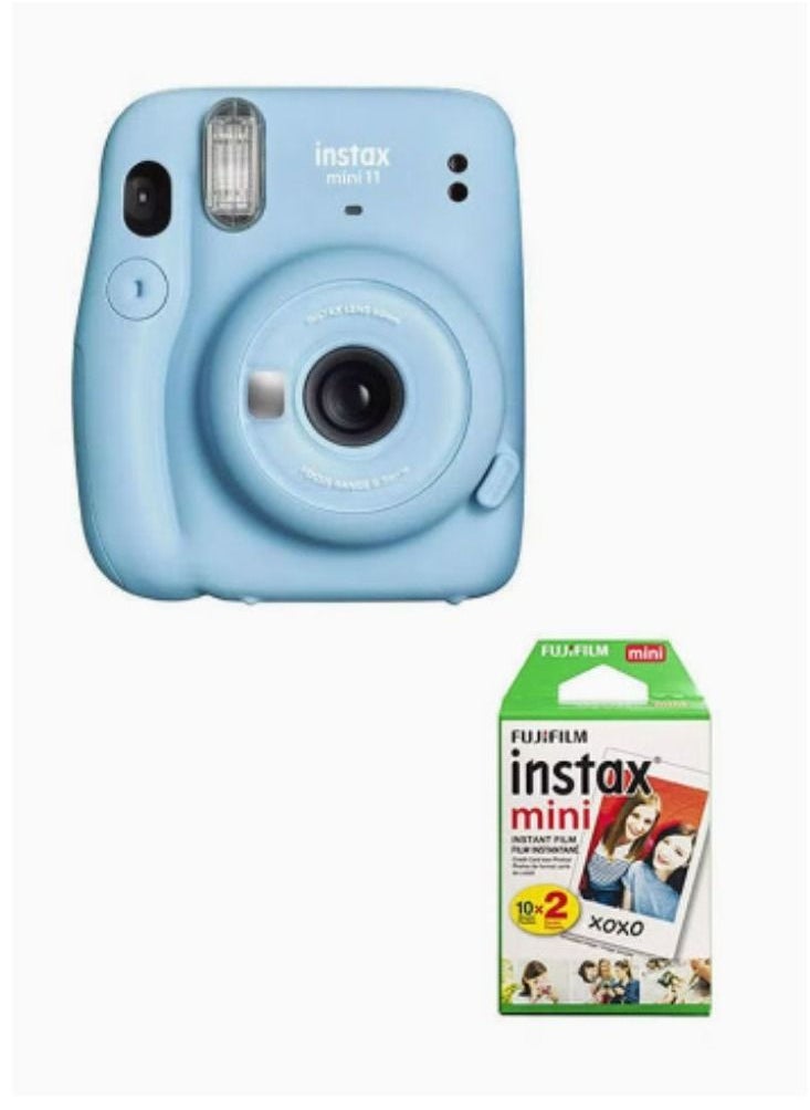 Instax Instax Mini 11 Instant Film Camera With Pack Of 20 Film Blue Efficient Camera Polaroid Camera  - Image 1