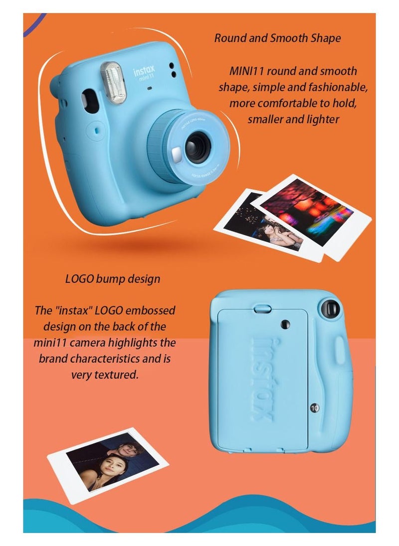 Instax Instax Mini 11 Instant Film Camera With Pack Of 20 Film Blue Efficient Camera Polaroid Camera  - Image 5