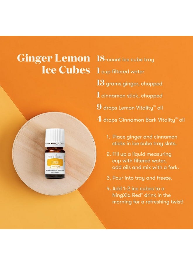Young Living - Vitality Lemon Essential Oil 5Ml - 100% Pure, Zesty And Refreshing Citrus Flavor For Culinary Delights - Zest Up Your Dishes And Beverages - Brighten Your Recipes With Freshness - Image 1