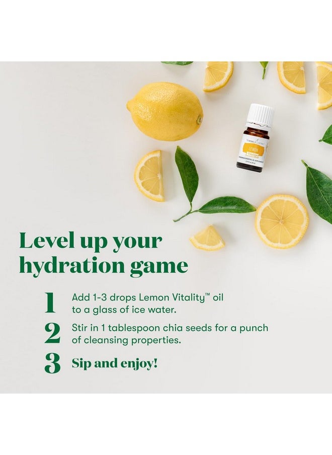 Young Living - Vitality Lemon Essential Oil 5Ml - 100% Pure, Zesty And Refreshing Citrus Flavor For Culinary Delights - Zest Up Your Dishes And Beverages - Brighten Your Recipes With Freshness - Image 1