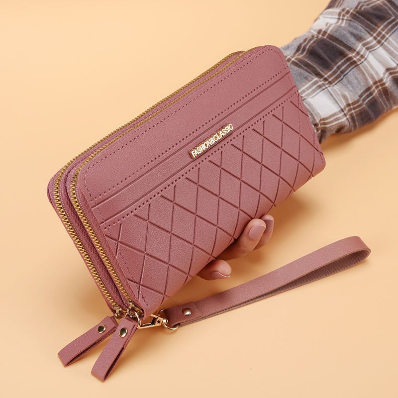 Multifunctional Solid Color PU Leather Wallet, RFID Blocking Design Portable Daily Storage Purse for Cards Cash Coin Business Use - Image 1
