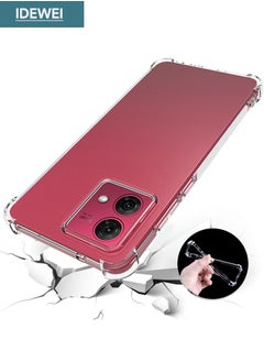 IDEWEI Motorola Moto G84 Case, Designed for Motorola Moto G84 5G Case, Protective Cover with Four Corner Anti-Fall Airbags, Slim Flexible TPU Rubber Soft Silicone Back Cover for Motorola Moto G84 5G (Clear)  - Image 1