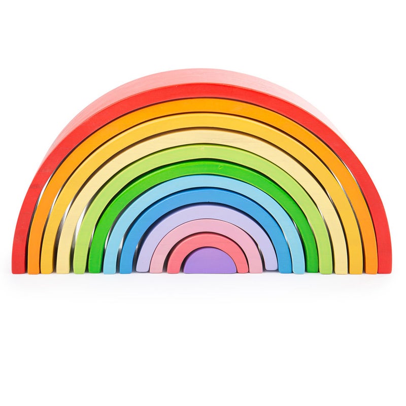 BIGJIGS Wooden Stacking Rainbow - Large Bj498