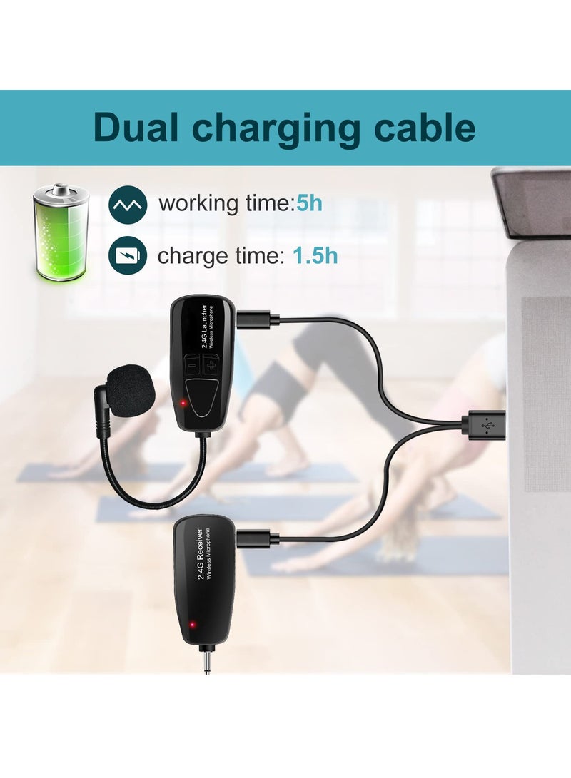 KASTWAVE 2.4G Wireless Microphone Headset, 50m Stable Transmission, Dual Micro USB Charging, Compatible with PA Systems - Image 5