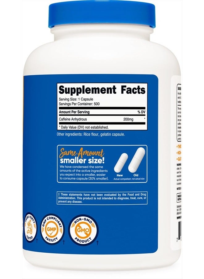 Nutricost Caffeine Pills, 200mg Per Serving (500 Caps)  - Image 4