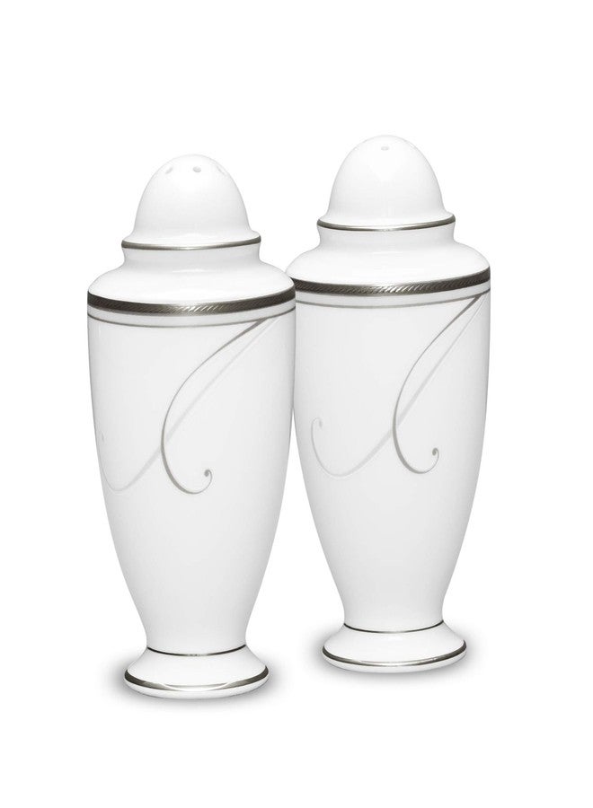 Noritake Platinum Wave Salt and Pepper Shakers - Image 1