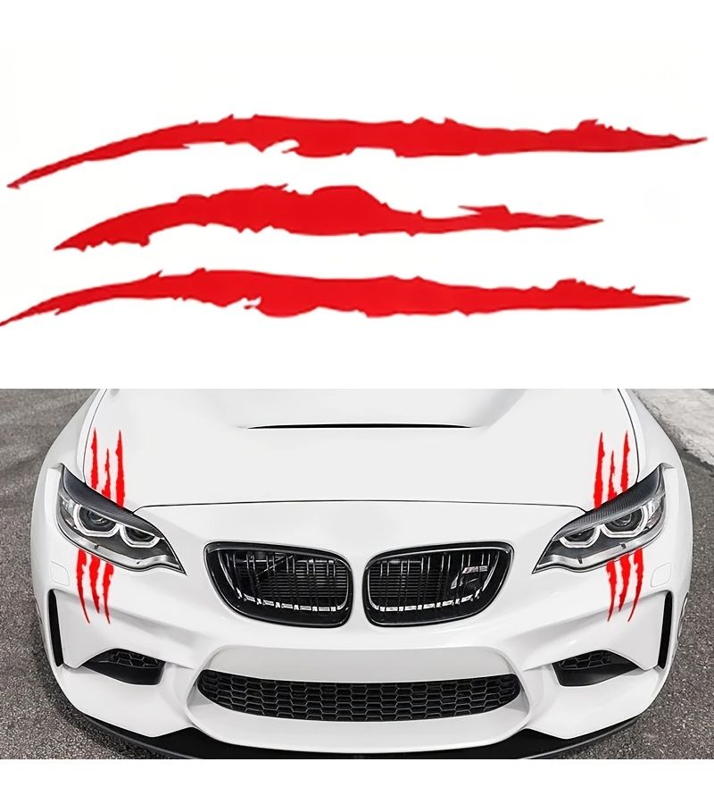 Black Ghost Claw Car Decal Waterproof Eyebrow Sticker for Headlight Hood - Image 4