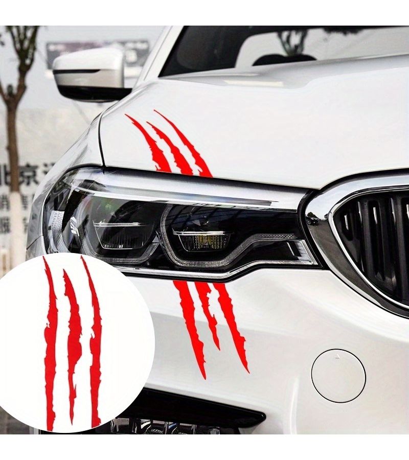 Black Ghost Claw Car Decal Waterproof Eyebrow Sticker for Headlight Hood - Image 5