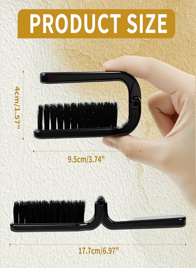 MCSDFN 2 Pcs Folding Boar Bristle Hair Brush, Travel Pocket Brush Portable Beard Brush Hair Comb for Men & Women, Anti-Static Compact Hair Styling Tool for All Hair Types - Image 2