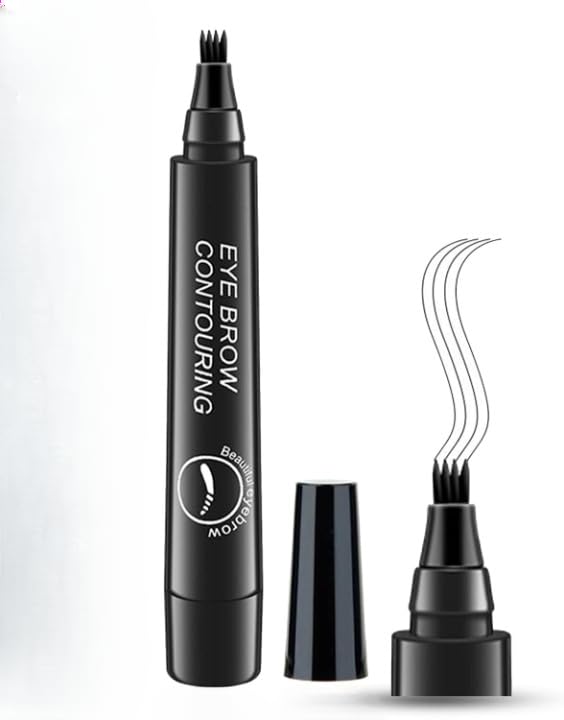 VBA Eyebrow Contouring Pencil Waterproof Eyebrow Pen - Eyebrow Pencil with a Micro-Fork Tip Applicator - Creates Natural Looking Brows Makeup Effortlessly (BLACK) - Image 1