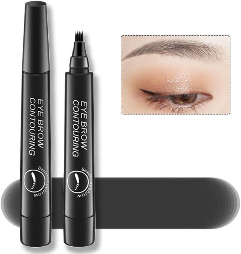 VBA Eyebrow Contouring Pencil Waterproof Eyebrow Pen - Eyebrow Pencil with a Micro-Fork Tip Applicator - Creates Natural Looking Brows Makeup Effortlessly (BLACK) - Image 3