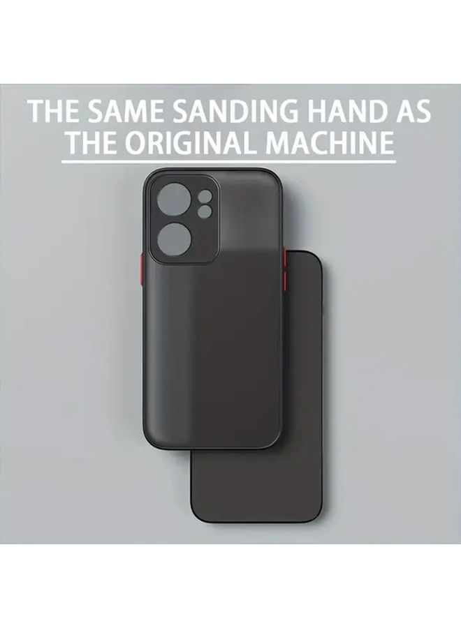 Translucent Matte Camera Cover Case For Oppo Reno 13 Black Hard Back - Image 2