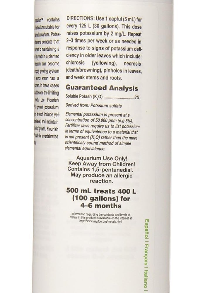Seachem مكمل سياتشيم فلورش البوتاسيوم السائل للأحواض المزروعة - 500 مل - Image 3