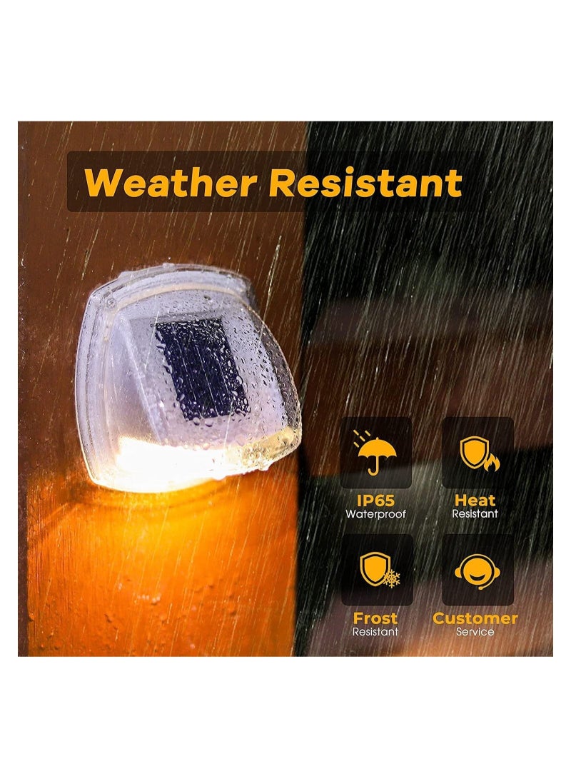 كابتن تيك Solar Fence Lights Outdoor Waterproof, 6 Pack Upgrade 8 LEDs Outdoor Wall Lights Solar Powered Deck Light Decorative Lighting for Outside Stairs Fence Deck Patio Yard Pathway Porch Step (Warm White) K - Image 4