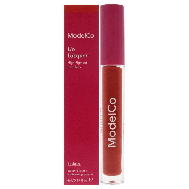 MODELCO Lip Lacquer  HighPigment LongWear Color  NonSticky Comfortable Finish  Instantly Plumps Lips  Provides AllDay Moisture  Lips Feel Soft Supple And Kissable  Socialite  017 Oz