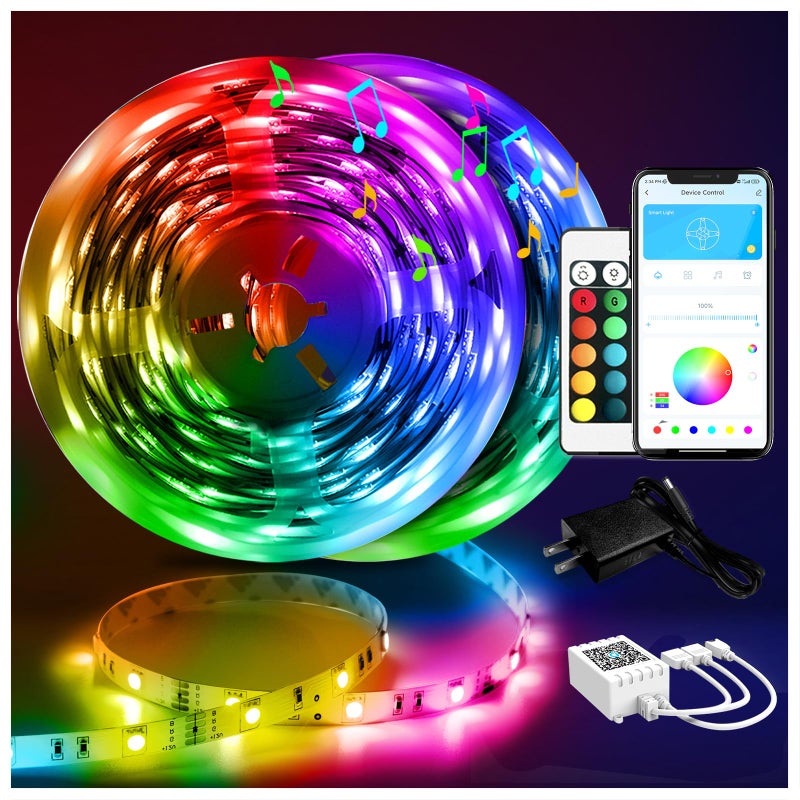 DAYBETTER Led Strip Lights 100 ft Smart with App Remote Control, 5050 RGB for Bedroom, Living Room, Home Decoration, Music Sync Color Changing for Room Party(2 Rolls of 50 ft) - Image 1