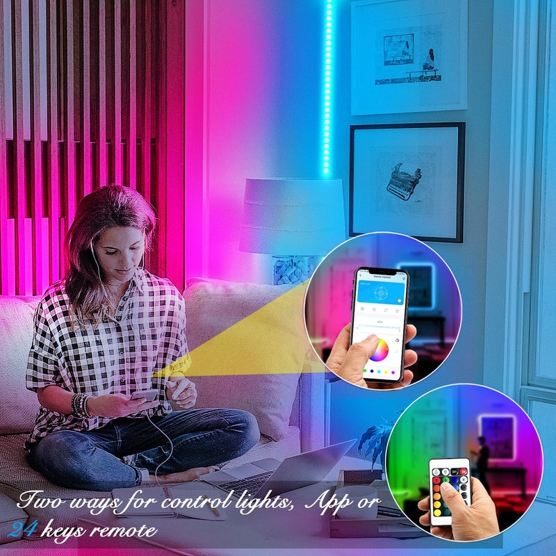 DAYBETTER Led Strip Lights 100 ft Smart with App Remote Control, 5050 RGB for Bedroom, Living Room, Home Decoration, Music Sync Color Changing for Room Party(2 Rolls of 50 ft) - Image 5