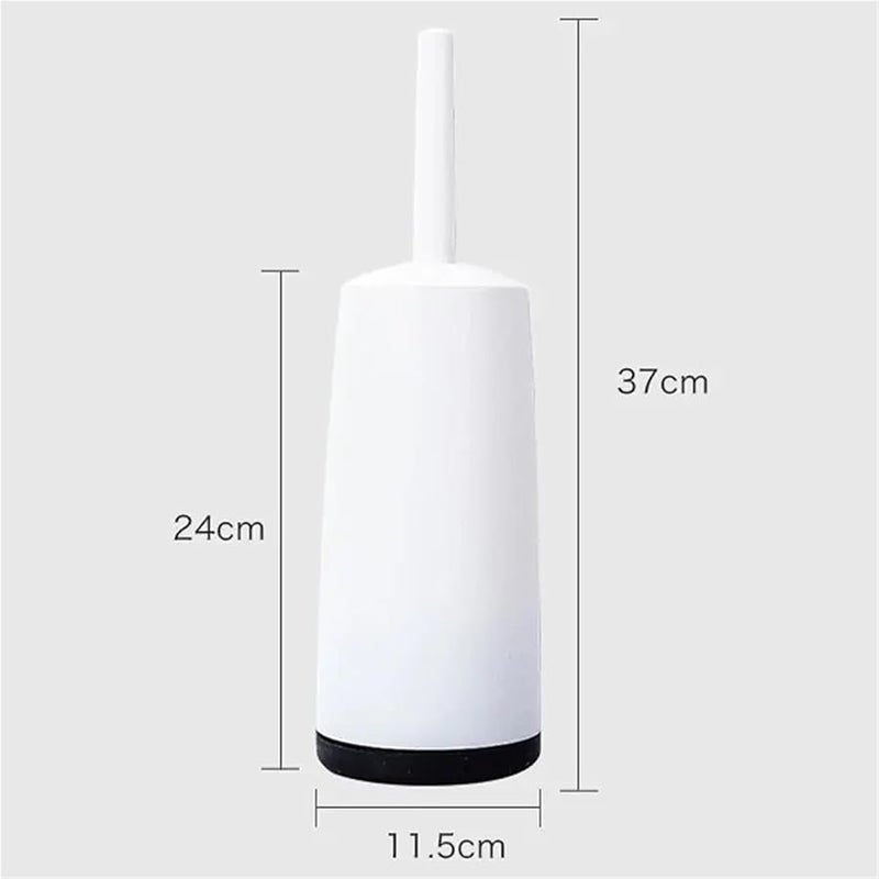 White Toilet Brush with Stand Long Handle Bathroom Cleaning Tool WC Accessory - Image 3