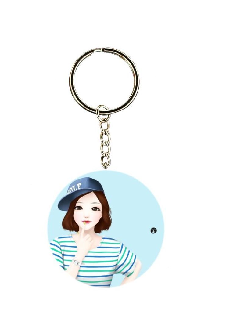 RKN Double Sided Girl Printed Keychain