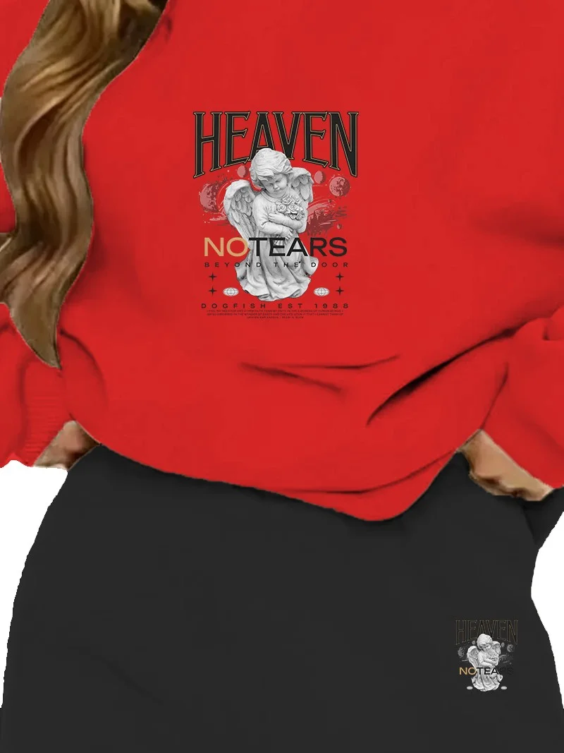 دوغ فش Tracksuit Oversize Humble Printed Tracksuit,lover,couple Combination Red