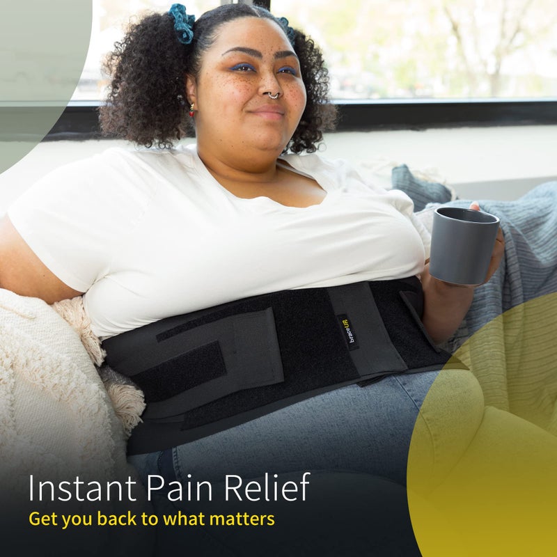 BraceUP Plus Size Back Brace for Woman and Man - Extra Large Lower Back Support with Straps and Compressions, Back Pain Relief, Abdominal Plus Size Binder (3XL 52-62 In) - Image 2