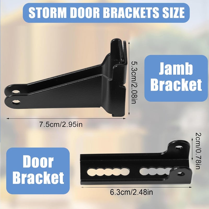 KINBOM Storm Door Closer Bracket，Repair Jamb Bracket Compatible with Andersen，Durable Screen Door Closer Replacement Parts Kits with Emco/Larson/Pella, Protecting Doors from Damage from Strong Winds (Black) - Image 3