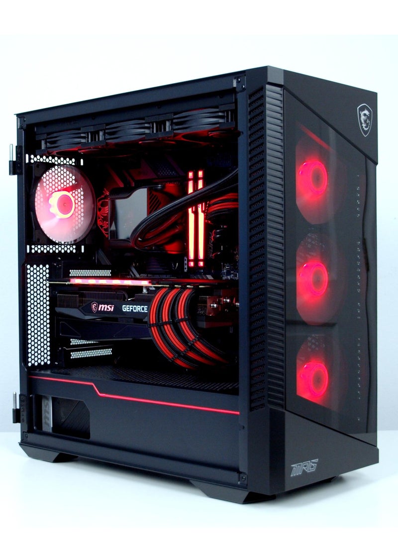 NANOTECH MPG Velox Gaming PC, Intel Core i7-14700F, Nvidia RTX 4060Ti 8GB, DDR5 32GB (2x16) 6000MHz Ram, 1TB NVMe M.2 SSD, AIO 3 Fan Liquid Cooler, 650W PSU, Windows 11 Pro