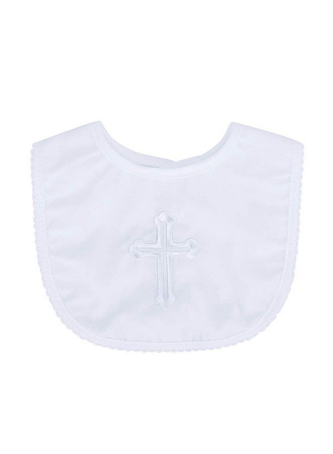 ESTAMICO Infant Baby Boy's Girl's Christening Baptism Outfits Embroidered Cross Bib - Image 2