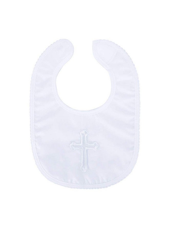 ESTAMICO Infant Baby Boy's Girl's Christening Baptism Outfits Embroidered Cross Bib - Image 1