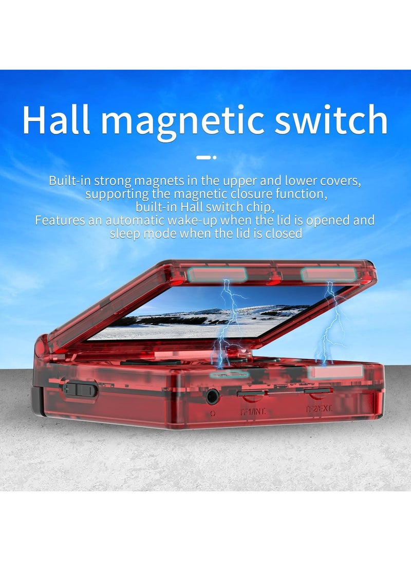 أنبيرنيك وحدة تحكم ألعاب محمولة RG35XXSP مع بطاقة TF سعة 64 جيجابايت وألعاب محملة مسبقًا 5532 وحدة تحكم ألعاب محمولة بشاشة 3.5 بوصة وبطارية 3300 مللي أمبير في الساعة وواي فاي 5G وبلوتوث عالي الدقة باللون الأحمر الشفاف - Image 3