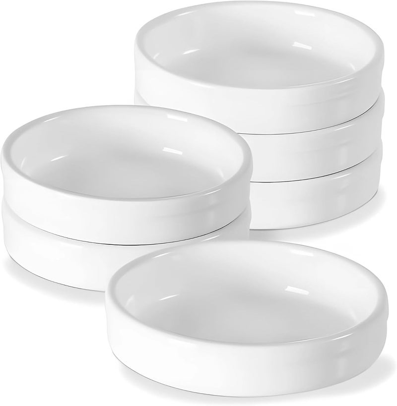 6-Piece Ceramic Individual Pie Plates, 4.5 X 1.4 in Shallow Ramekins, Round Mini Dish Set for Baking, Ideal for Single Servings - Image 4