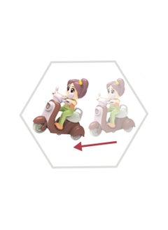 Toyland 12 Pcs Cartoon 360 Rotation Mini Plastic Friction Force Push & Go Mini Toy Motorcycle Friction Toy for Girls and Boys  - Image 3