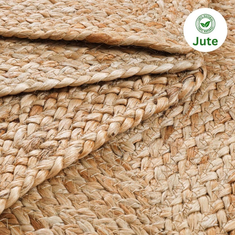 DineNest Set of 4 Handcrafted Jute Braided Placemats 14x14 Square 100% Jute - Handwoven Farmhouse Rustic Vintage, Durable Non-Slip Heat Resistant for Dining, Kitchen, Coffee Table DÃ©cor Table Mats - Image 2