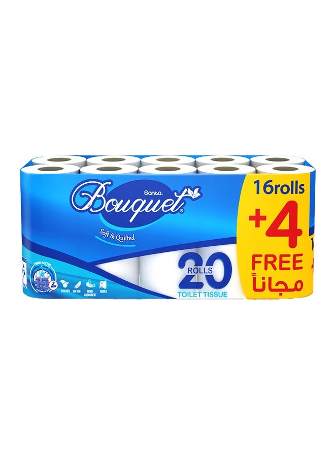 Sanita Bouquet Toilet Paper 16+4 Free Roll 2 Ply 200 Sheets