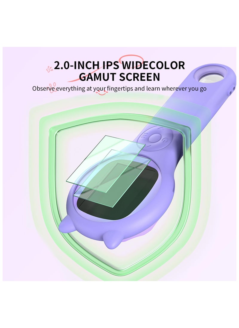 Generic Microscope for Kids - Mini Pocket Handheld Microscope for Toddlers-Educational Science Kit Toys for Birthday Gifts,Toy for Age 3 4 5 6 7 8 Girls Boys （Purple）  - Image 3
