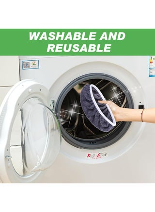 Four reusable mop pads, flat floor mop cloth, washable and durable replacement mop cloth, compatible with wet and dry mop head replacement pads, suitable for household cleaning (mop not included). - view 5
