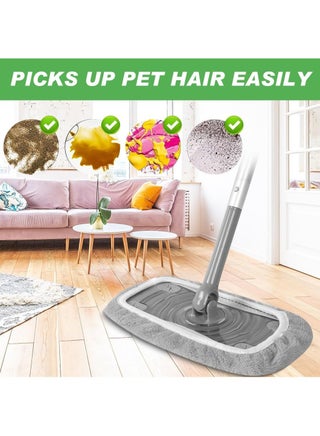 Four reusable mop pads, flat floor mop cloth, washable and durable replacement mop cloth, compatible with wet and dry mop head replacement pads, suitable for household cleaning (mop not included). - view 4