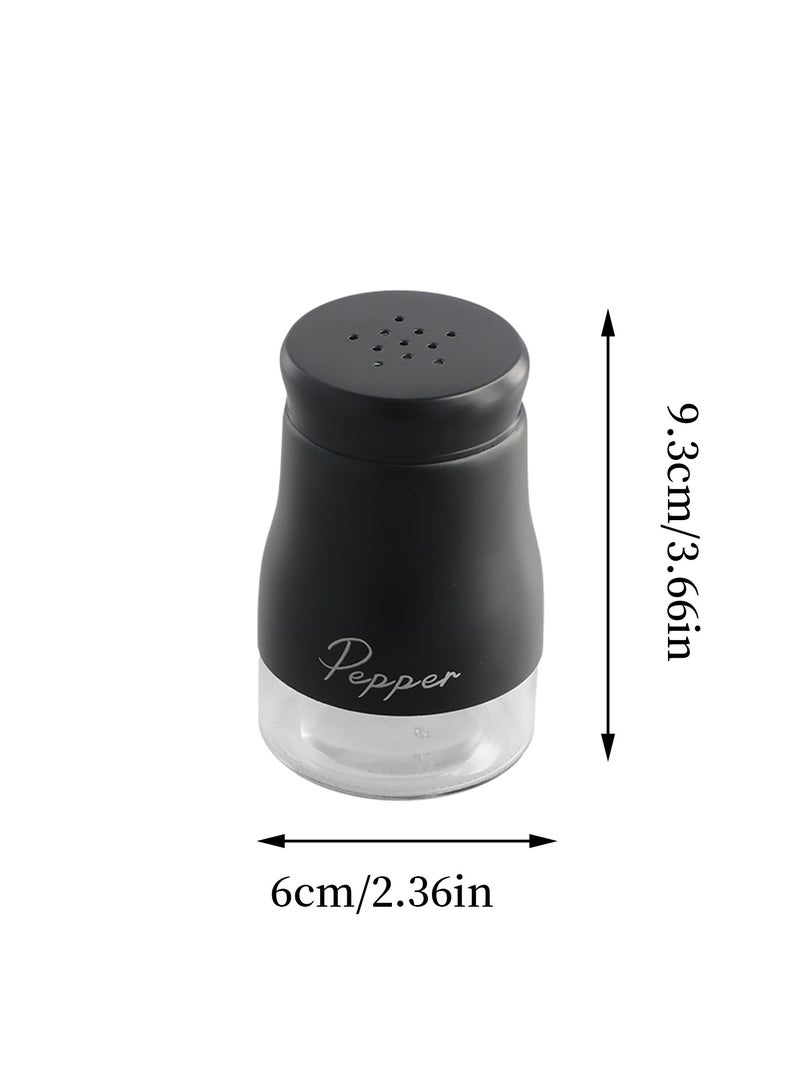 Salt and Pepper Shakers Set, 120ml White and Black Condiment Dispensers with Transparent Bottom for Easy Monitoring - Image 3