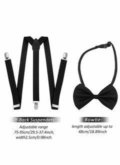 Excefore Men Fancy Dress Accessories, Fancy Dress Accessories Set 5 Pieces Set Includings Beret Hat, Adjustable Elastic Suspenders, Bow Tie, Vintage Pocket Watch and Toy Handle  - Image 4