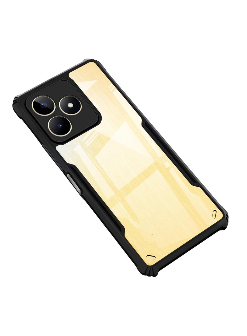 Realme C63 4G حالة الهاتف المحمول ، رقيقة جدا وخفيفة الوزن لينة الوفير تبو ، الاكريليك الغطاء الخلفي شفافة ، أسود - Image 2