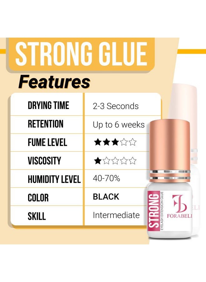 Forabeli Forabel Strong Lash Extension Glue - 2-3 Sec Dry, 6 Week Retention, Seamless Integration, Black Eyelash Adhesive for Professional Use - Image 4