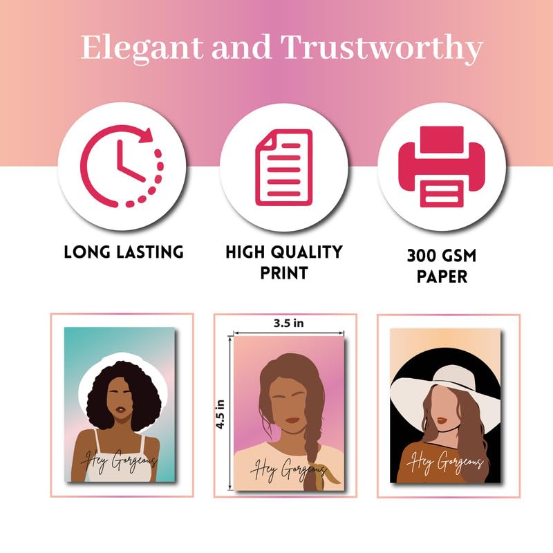 D2C CardStock 300 Gsm Women illustration Thick Jewellery Earrings Necklace Tag Cards For Packaging Display Siz 35X45Inch Pack of 96 D1 - Image 2