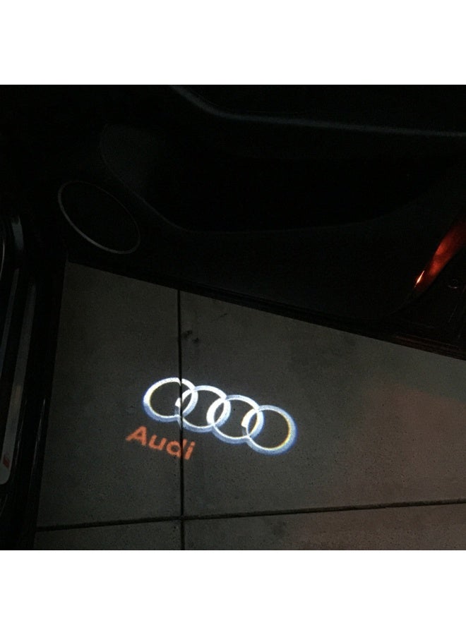 Vierex 2Pcs Never Fade LED Door Light Logo Projector for Audi | HD Ghost Shadow Puddle Light Compatible with A3 A4 A5 A6 A7 A8 Q3 Q5 Q7 R8 TT RS S Models 2003–2024 | No Fade Glass Lens (4 Rings + Letter) - Image 2