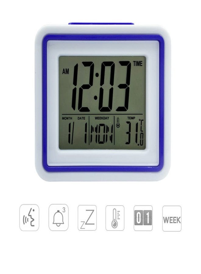 VISIONU English Talking Alarm Clock with Date, Day and Temperature, for Low Vision or Blind (Purple) - Image 3