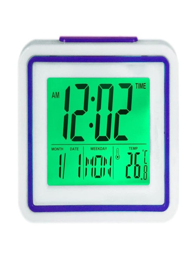 VISIONU English Talking Alarm Clock with Date, Day and Temperature, for Low Vision or Blind (Purple) - Image 1